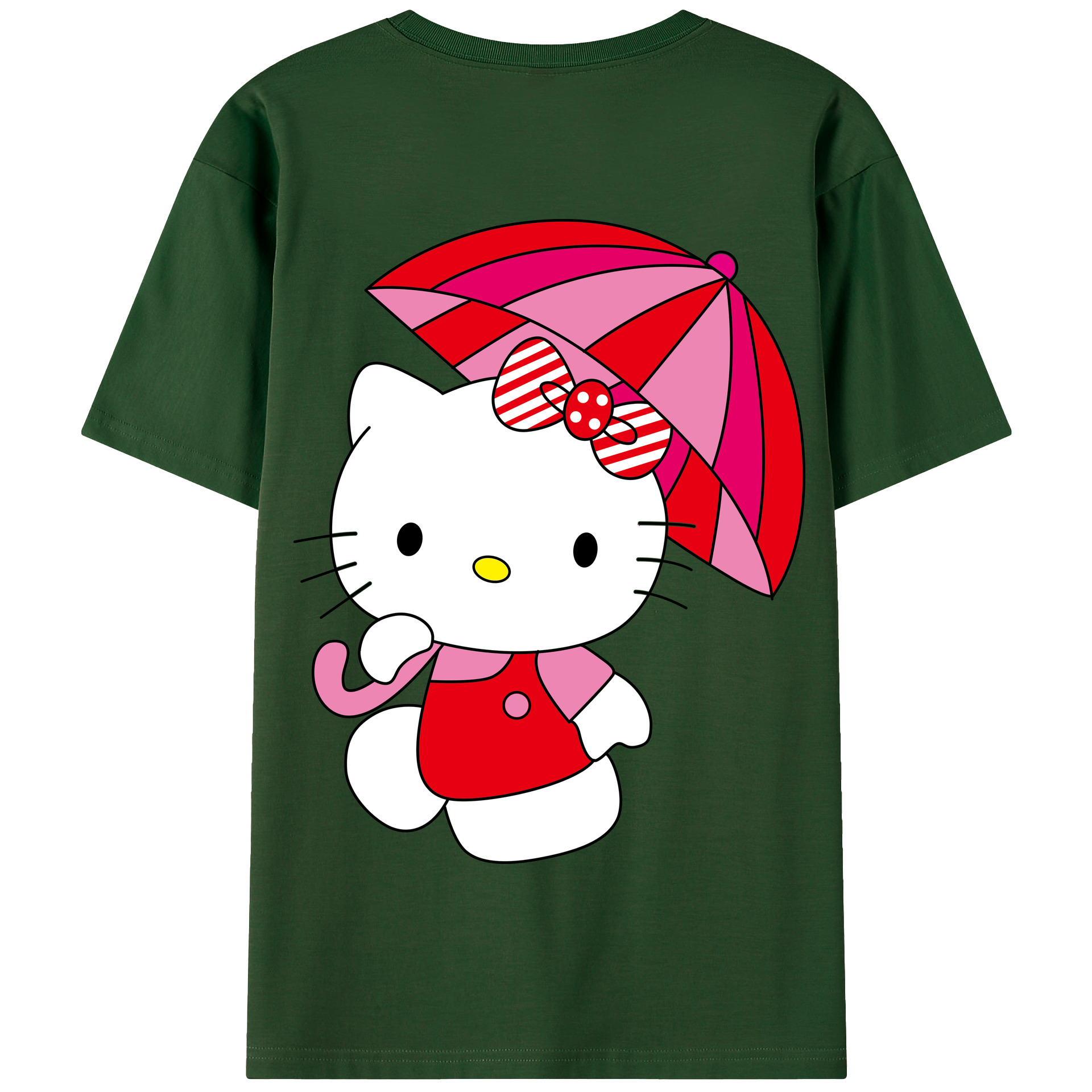 （画像用） Hello Kitty ハローキティ 綿100％半袖Tシャツ（背面プリント）